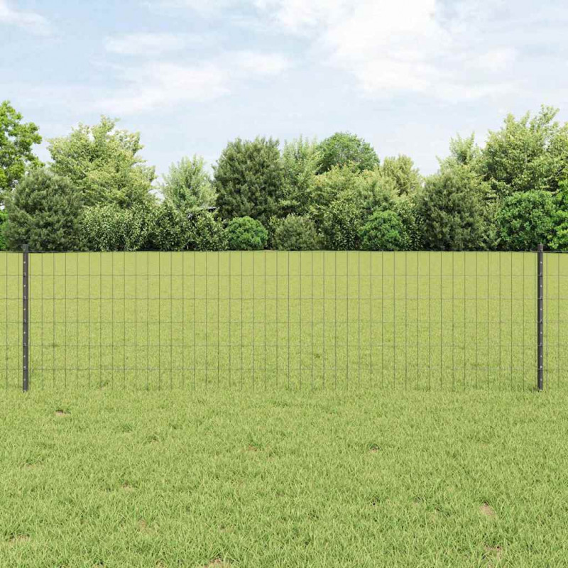 Ogrodzenie z słupkiem Szary 0,6 x 10 m Stal i PVC