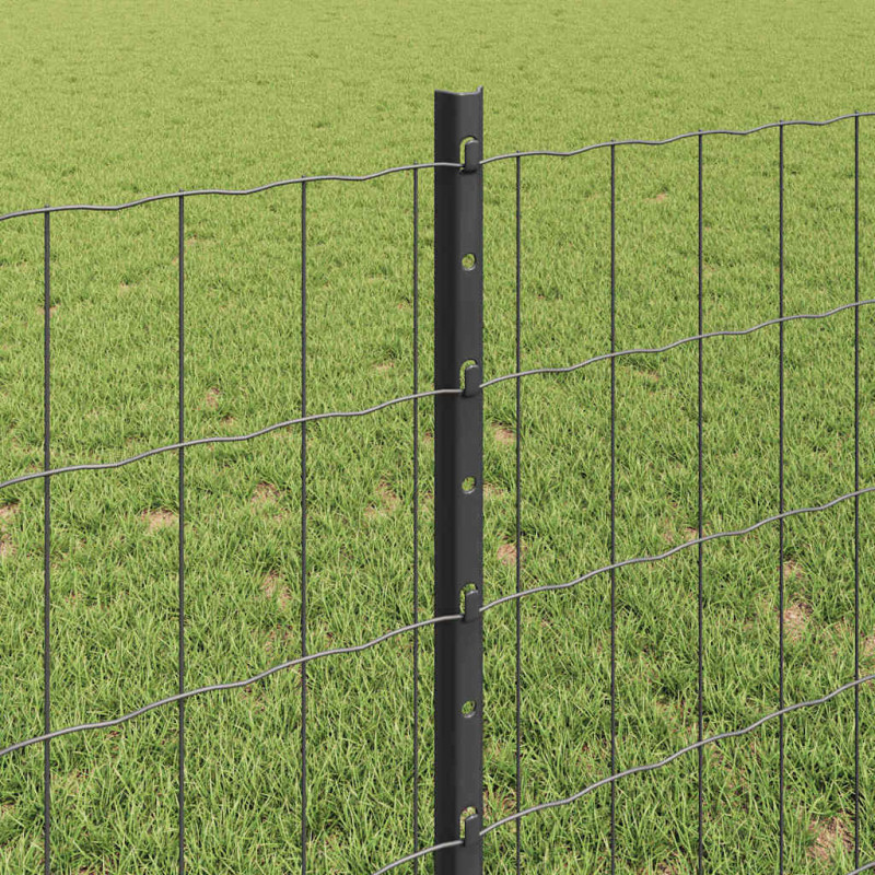 Ogrodzenie z słupkiem Szary 0,8 x 10 m Stal i PVC