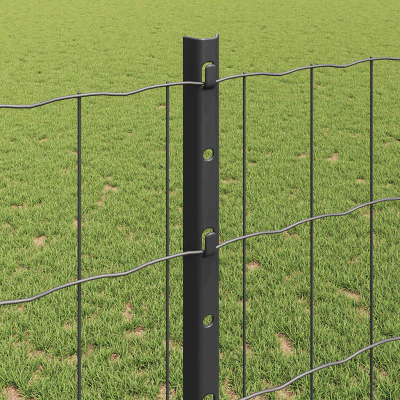 Ogrodzenie z słupkiem Szary 1,2 x 10 m Stal i PVC