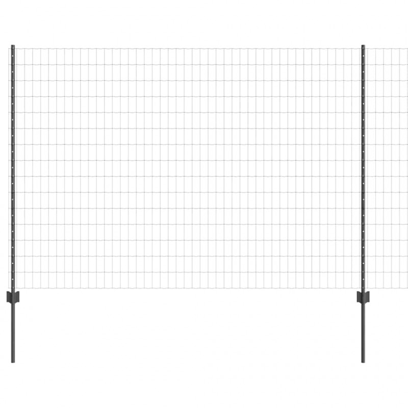 Ogrodzenie z słupkiem Szary 1,5 x 10 m Stal i PVC