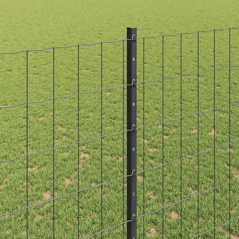 Ogrodzenie z słupkiem Szary 1,5 x 10 m Stal i PVC