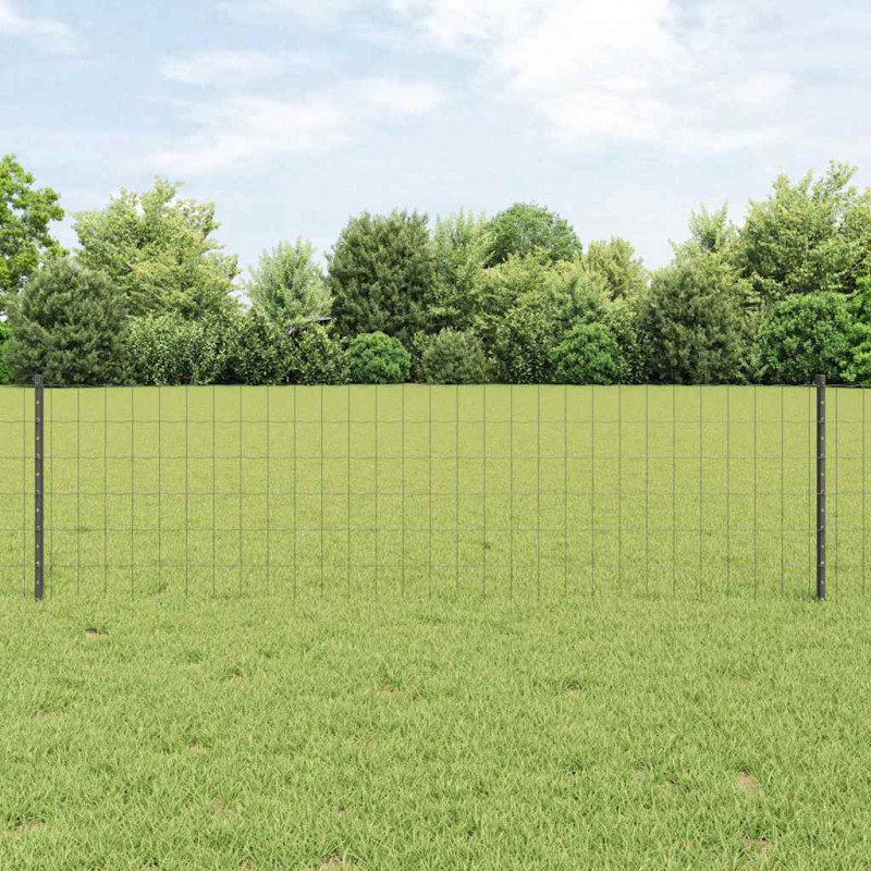 Ogrodzenie z słupkiem Szary 0,6 x 10 m Stal i PVC