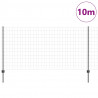 Ogrodzenie z słupkiem Szary 1,2 x 10 m Stal i PVC