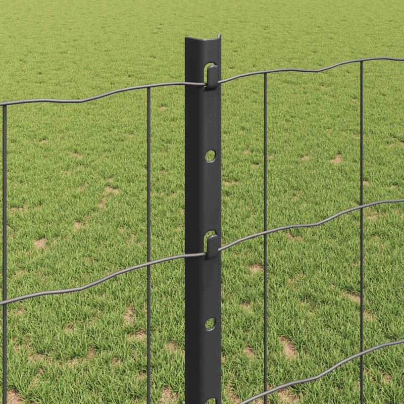 Ogrodzenie z słupkiem Szary 1,2 x 10 m Stal i PVC