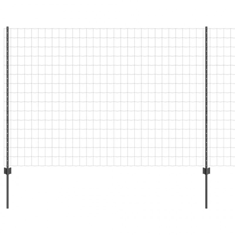 Ogrodzenie z słupkiem Szary 1,5 x 10 m Stal i PVC