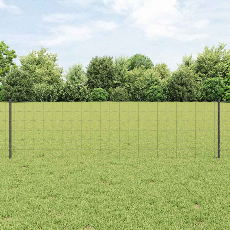 Ogrodzenie z słupkiem Szary 0,6 x 10 m Stal i PVC