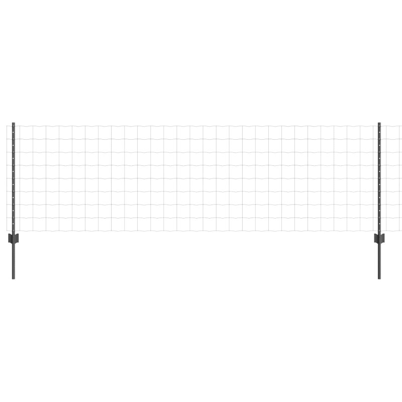 Ogrodzenie z słupkiem Szary 0,8 x 10 m Stal