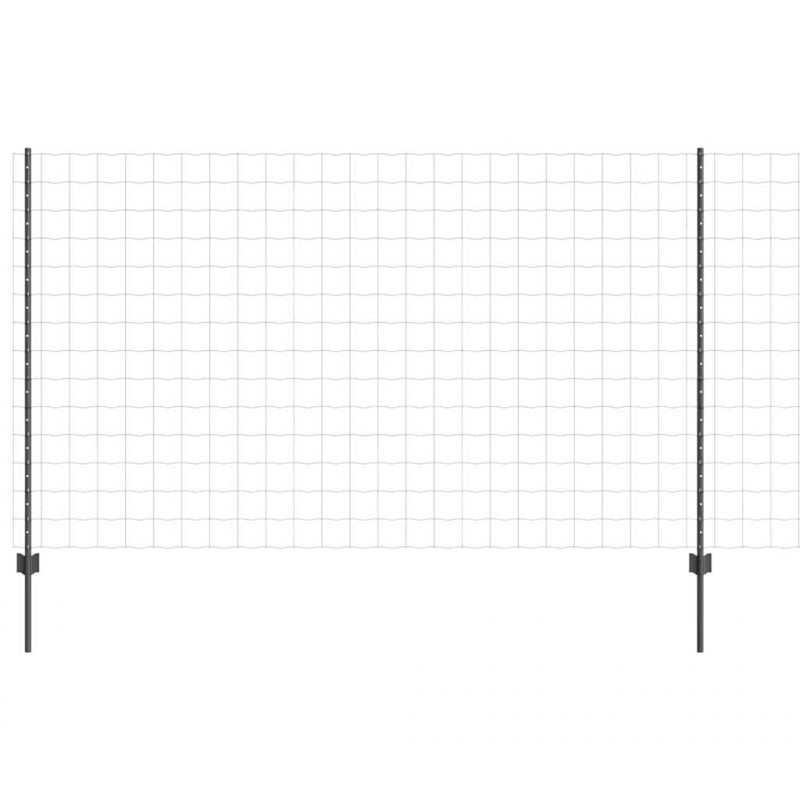 Ogrodzenie z słupkiem Szary 1,4 x 10 m Stal i PVC