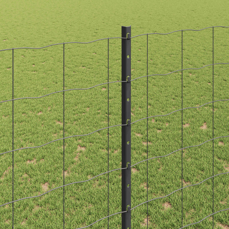 Ogrodzenie z słupkiem Szary 1,5 x 10 m Stal