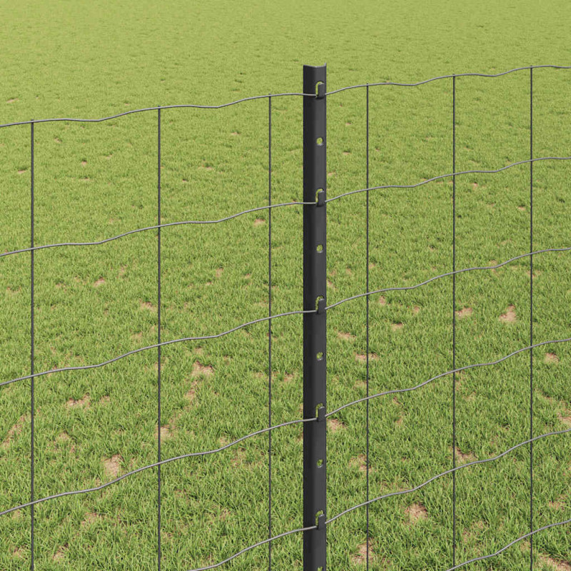 Ogrodzenie z słupkiem Szary 1,6 x 10 m Stal i PVC