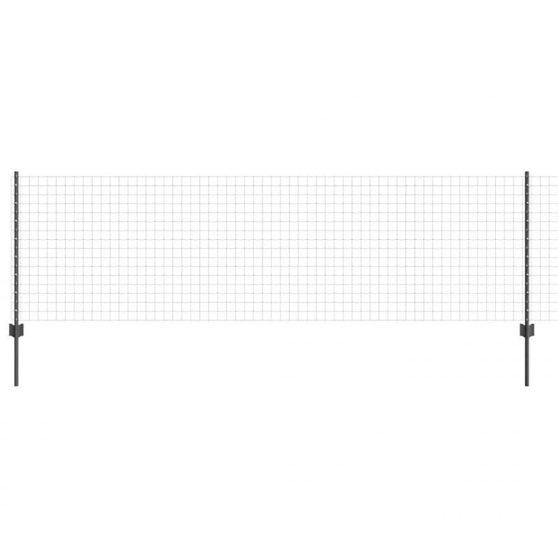 Ogrodzenie z słupkiem Szary 0,8 x 25 m Stal i PVC