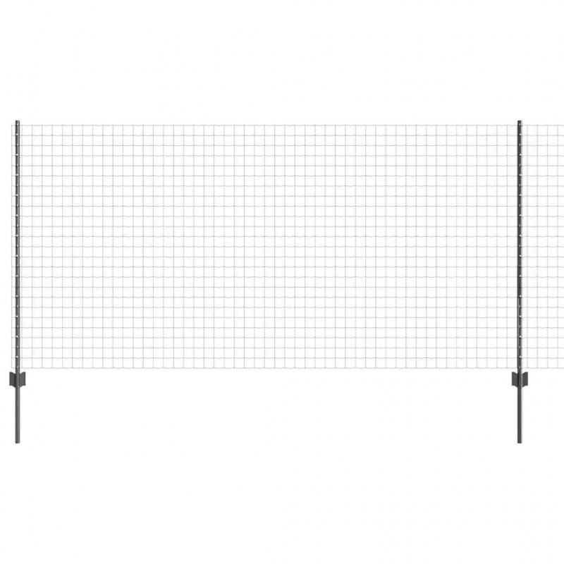 Ogrodzenie z słupkiem Szary 1,2 x 25 m Stal i PVC
