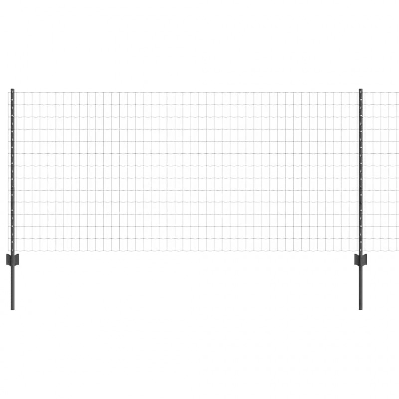 Ogrodzenie z słupkiem Szary 1 x 25 m Stal i PVC