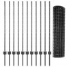 Ogrodzenie z słupkiem Szary 1,2 x 25 m Stal i PVC