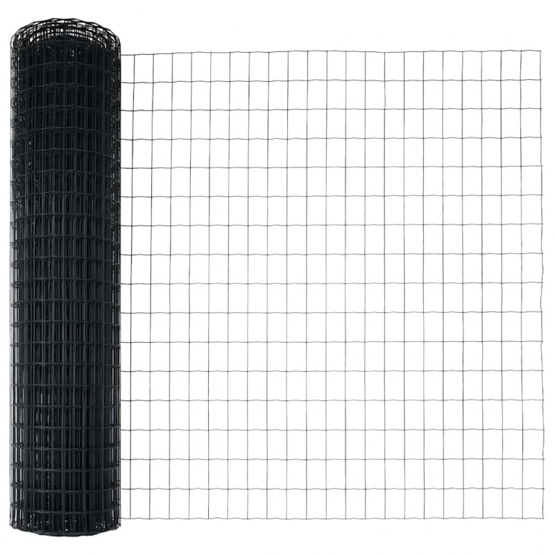 Ogrodzenie z słupkiem Szary 1,2 x 25 m Stal i PVC