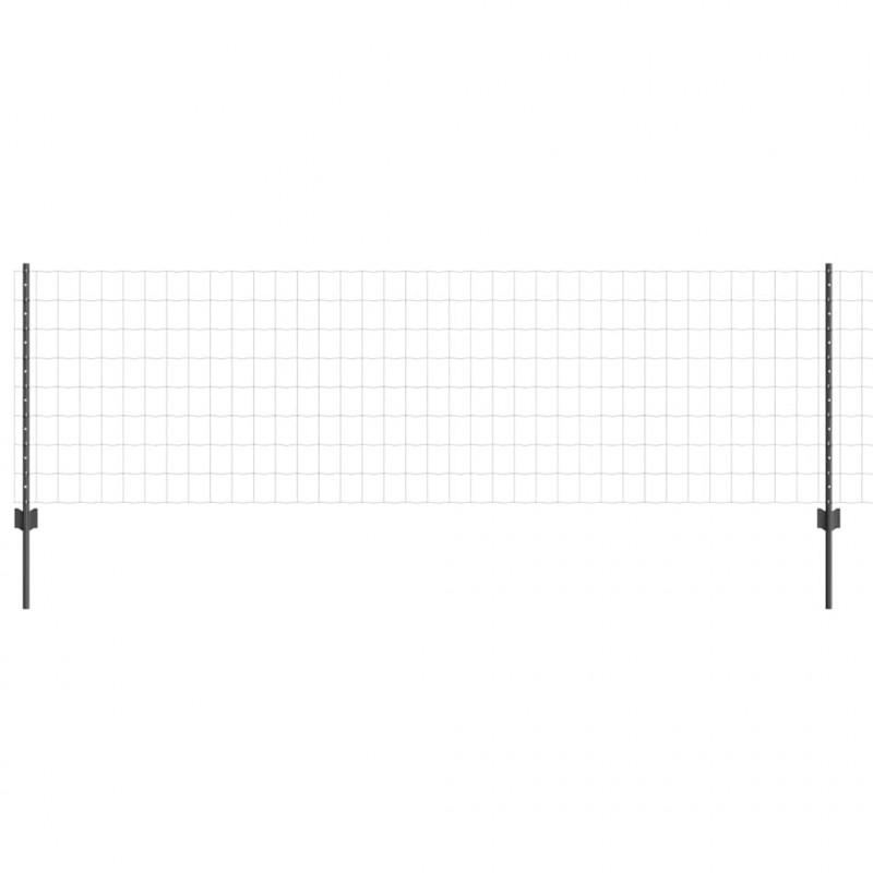 Ogrodzenie z słupkiem Szary 0,8 x 25 m Stal i PVC