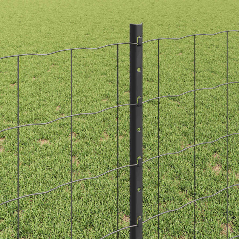 Ogrodzenie z słupkiem Szary 0,8 x 25 m Stal i PVC