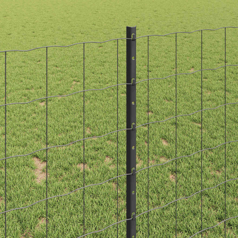 Ogrodzenie z słupkiem Szary 1 x 25 m Stal i PVC