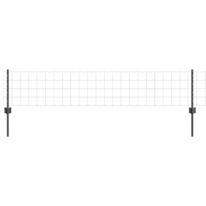 Ogrodzenie z słupkiem Szary 0,4 x 25 m Stal i PVC