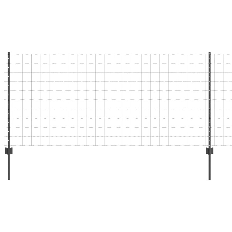Ogrodzenie z słupkiem Szary 1 x 25 m Stal