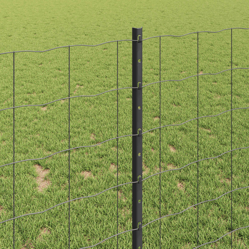 Ogrodzenie z słupkiem Szary 1 x 25 m Stal