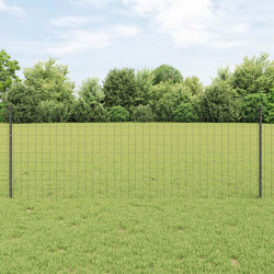 Ogrodzenie z słupkiem Szary 0,8 x 10 m Stal