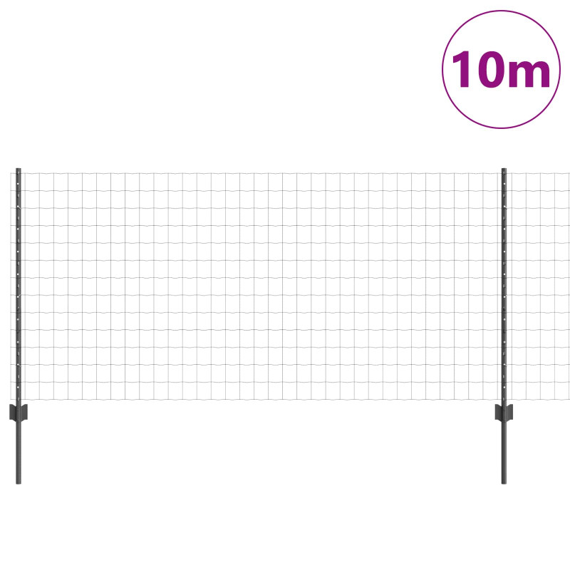 Ogrodzenie z słupkiem Szary 1 x 10 m Stal