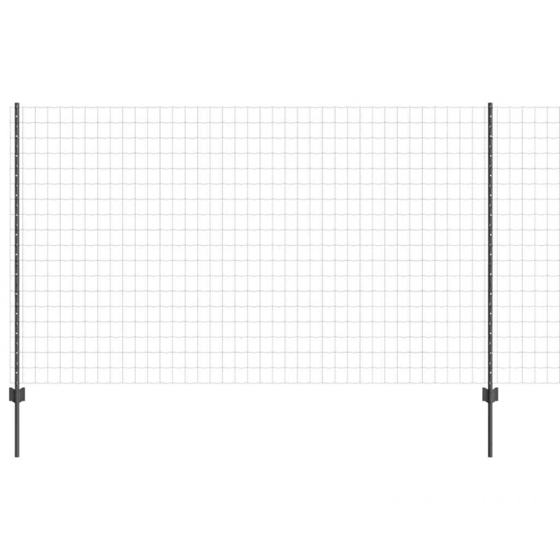 Ogrodzenie z słupkiem Szary 1,4 x 10 m Stal i PVC