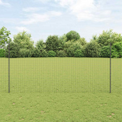 Ogrodzenie z słupkiem Szary 1,5 x 10 m Stal