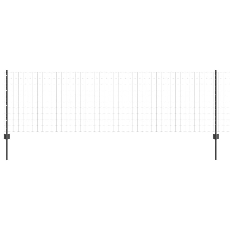 Ogrodzenie z słupkiem Szary 0,8 x 25 m Stal