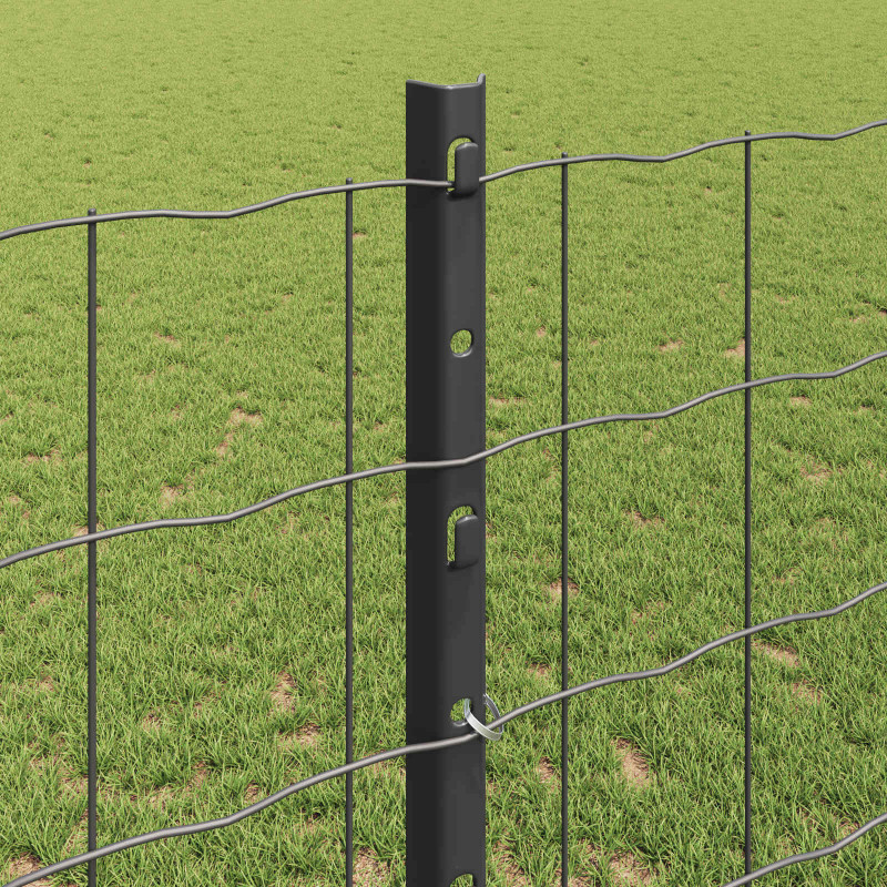 Ogrodzenie z słupkiem Szary 1,2 x 25 m Stal