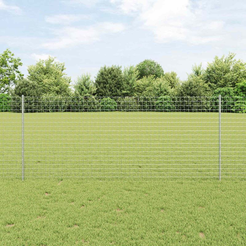 Ogrodzenie z słupkiem Srebrny 1 x 10 m Stal