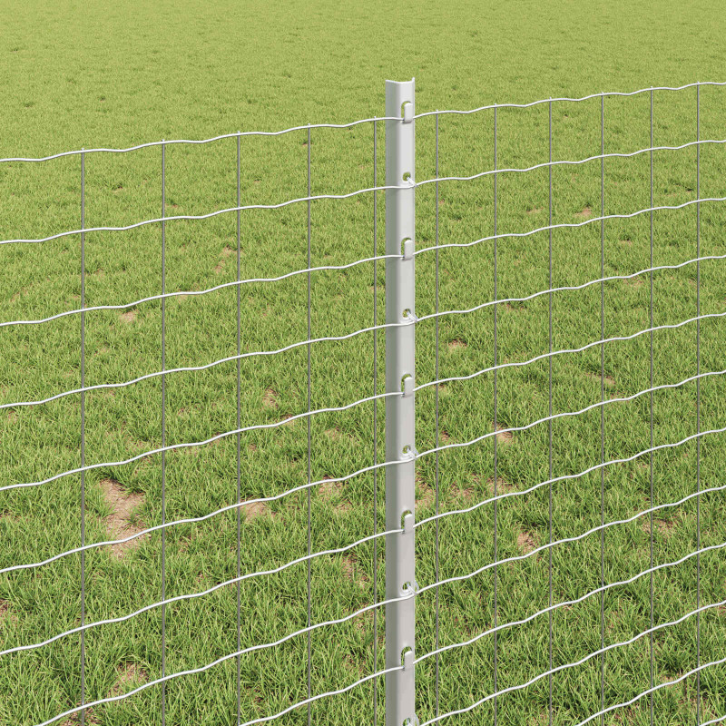 Ogrodzenie z słupkiem Srebrny 1 x 10 m Stal