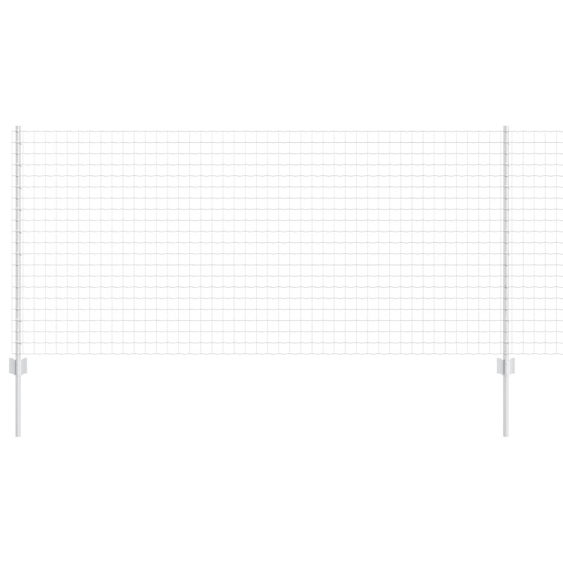 Ogrodzenie z słupkiem Srebrny 1 x 10 m Stal