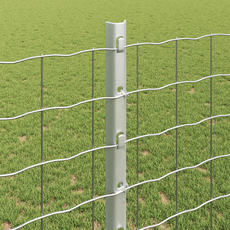 Ogrodzenie z słupkiem Srebrny 1,2 x 10 m Stal