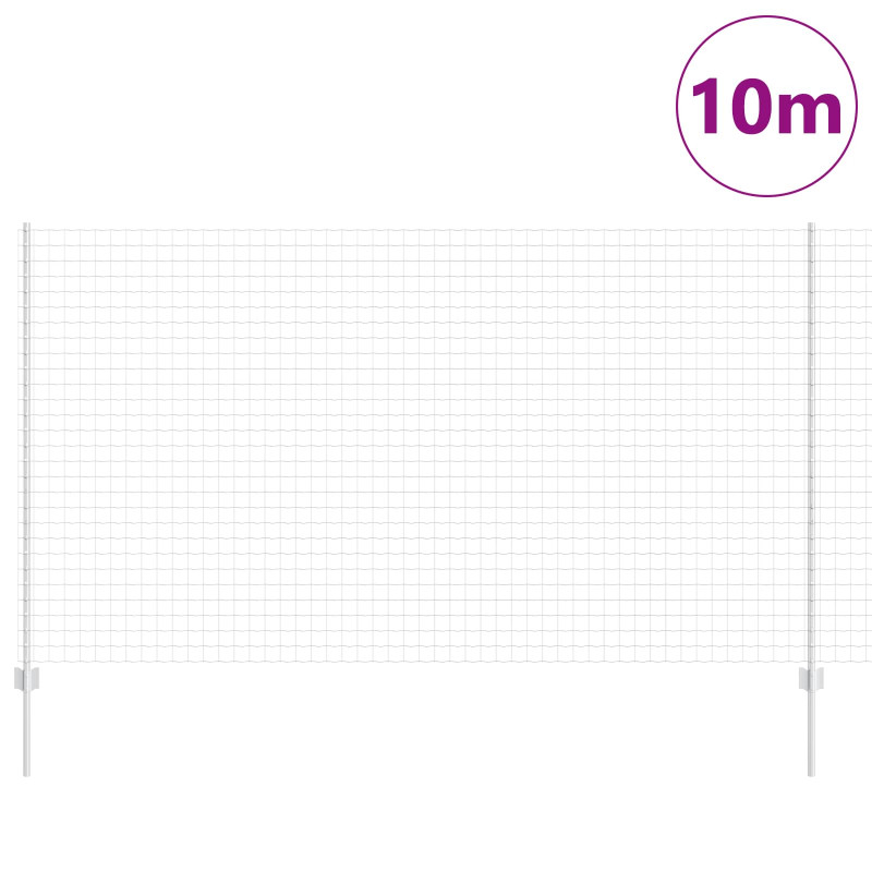 Ogrodzenie z słupkiem Srebrny 1,4 x 10 m Stal