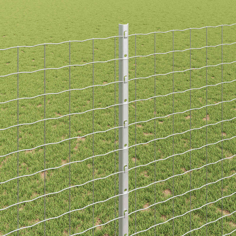 Ogrodzenie z słupkiem Srebrny 1,4 x 10 m Stal