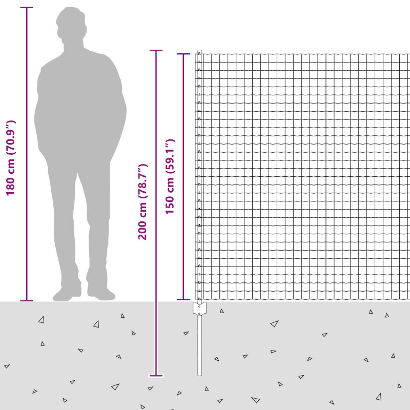 Ogrodzenie z słupkiem Srebrny 1,5 x 10 m Stal