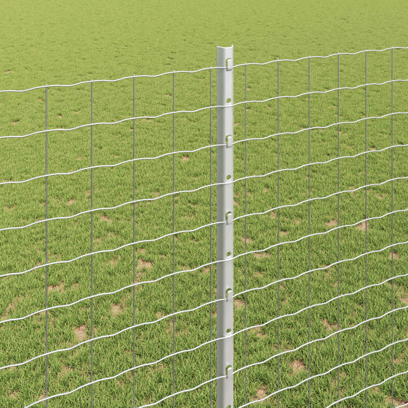 Ogrodzenie z słupkiem Srebrny 1,6 x 10 m Stal