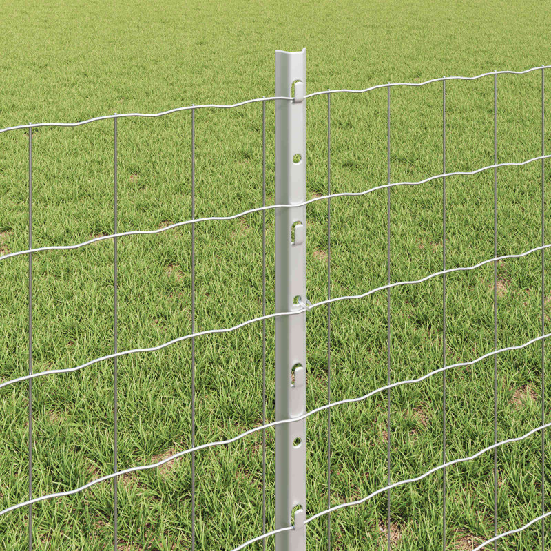 Ogrodzenie z słupkiem Srebrny 0,6 x 10 m Stal