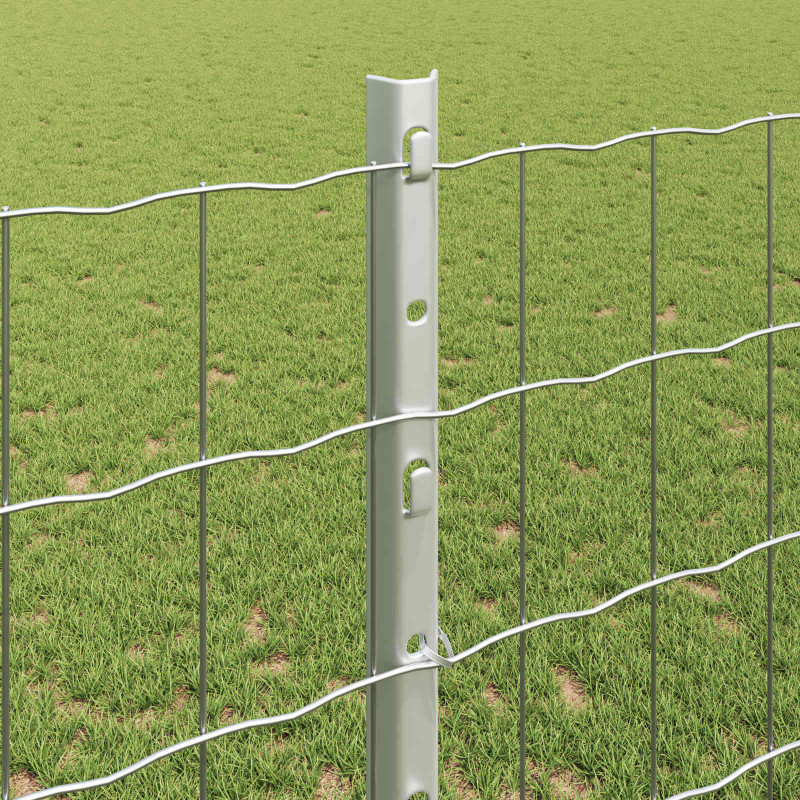 Ogrodzenie z słupkiem Srebrny 1,2 x 10 m Stal