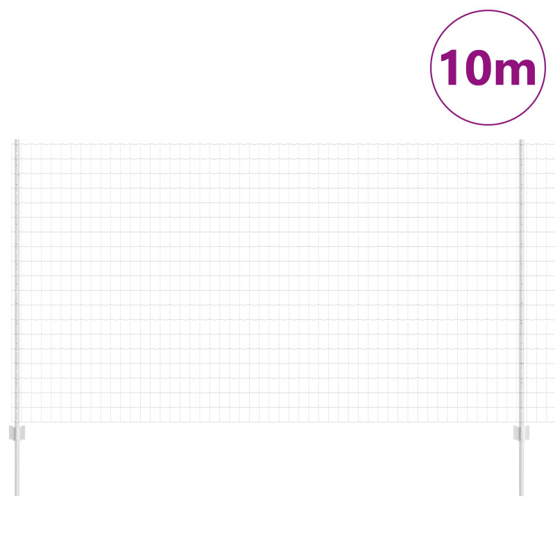 Ogrodzenie z słupkiem Srebrny 1,4 x 10 m Stal