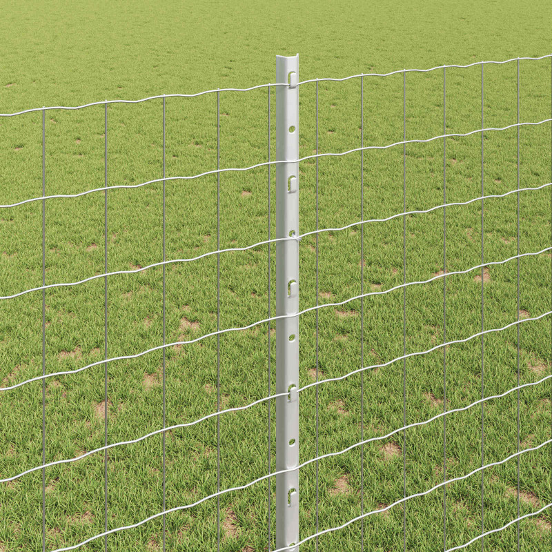 Ogrodzenie z słupkiem Srebrny 1,4 x 10 m Stal