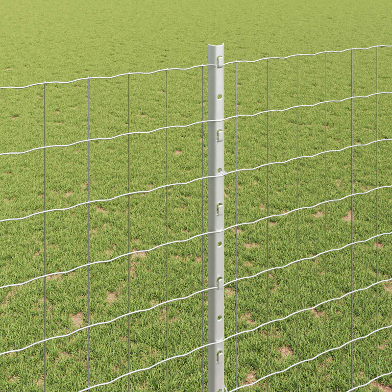 Ogrodzenie z słupkiem Srebrny 1,6 x 10 m Stal
