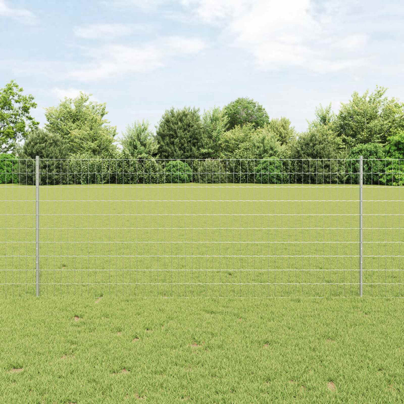 Ogrodzenie z słupkiem Srebrny 1 x 10 m Stal