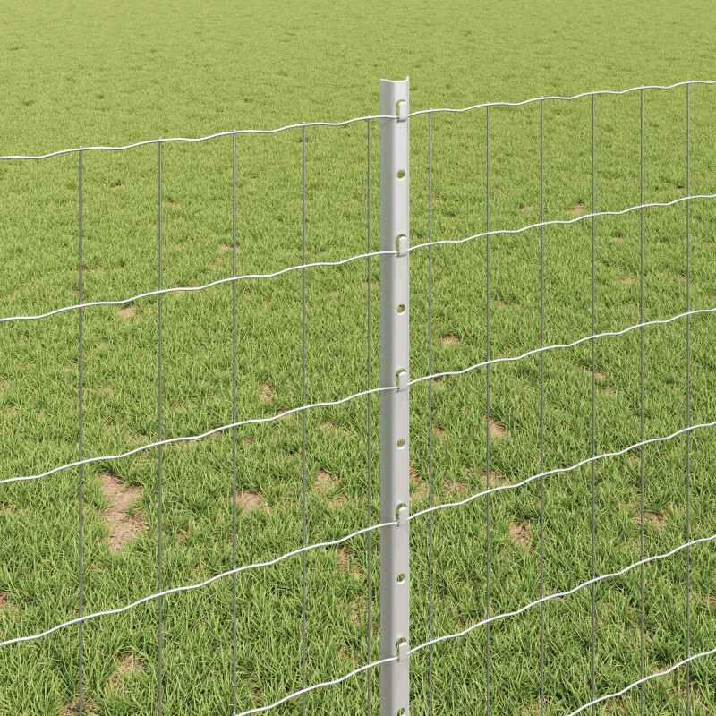 Ogrodzenie z słupkiem Srebrny 1 x 10 m Stal