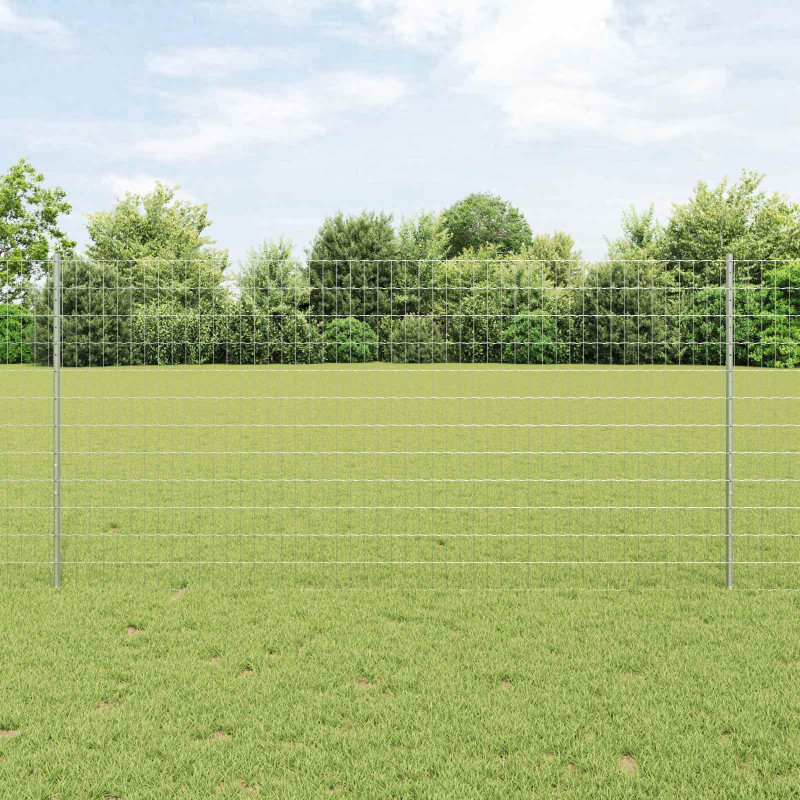 Ogrodzenie z słupkiem Srebrny 1,2 x 10 m Stal