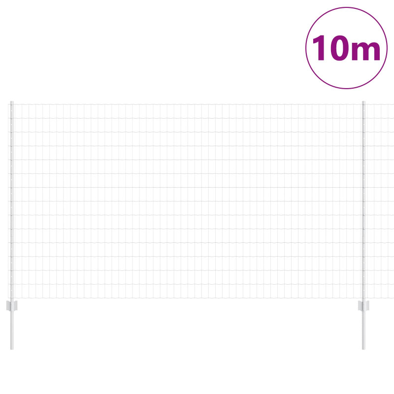 Ogrodzenie z słupkiem Srebrny 1,4 x 10 m Stal