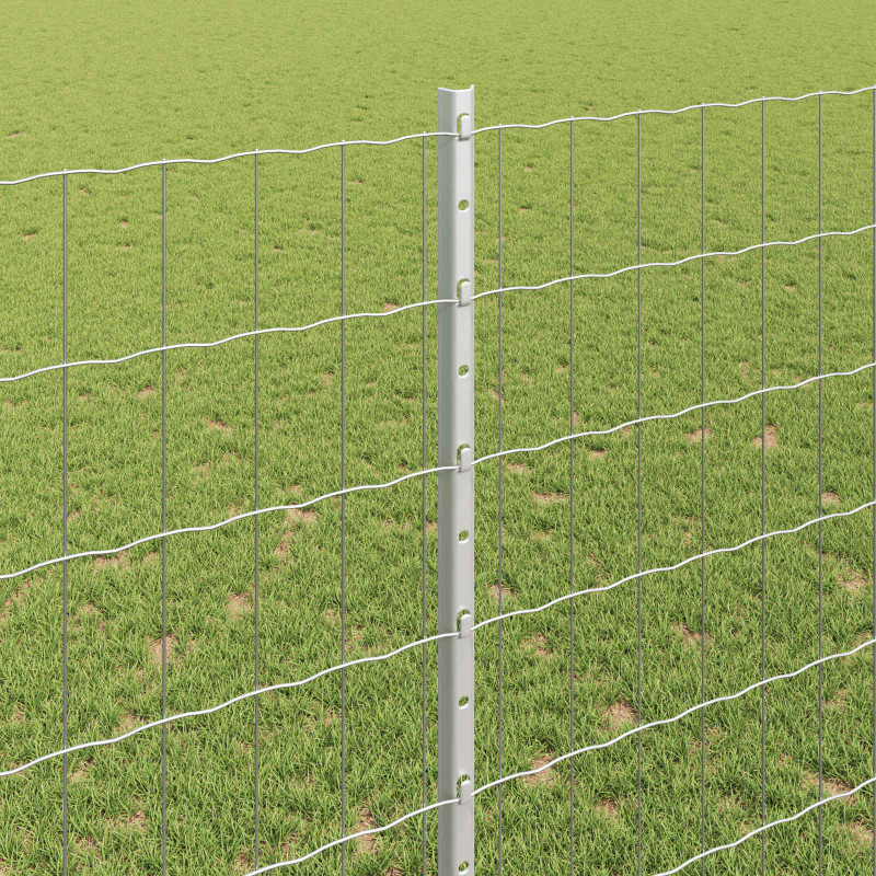 Ogrodzenie z słupkiem Srebrny 1,4 x 10 m Stal