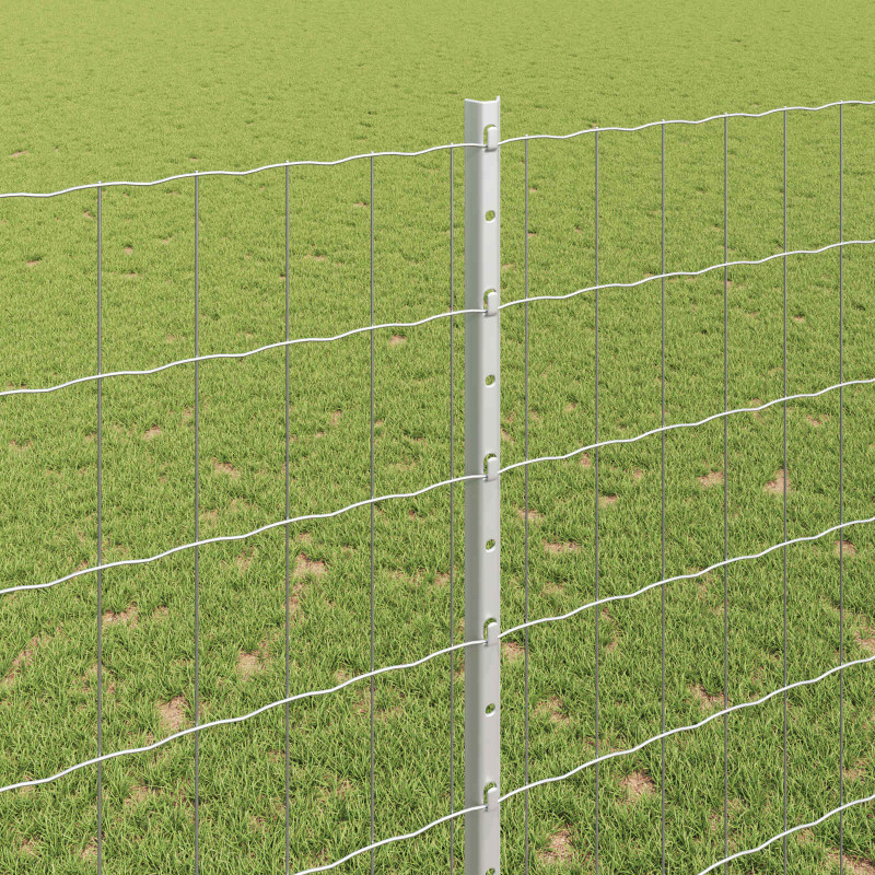 Ogrodzenie z słupkiem Srebrny 1,5 x 10 m Stal